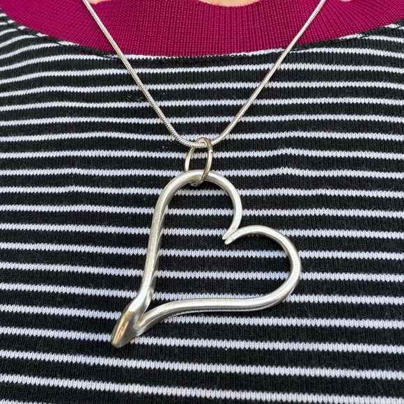 Fork Tine Heart Pendant Necklace - Picture 4 of 7